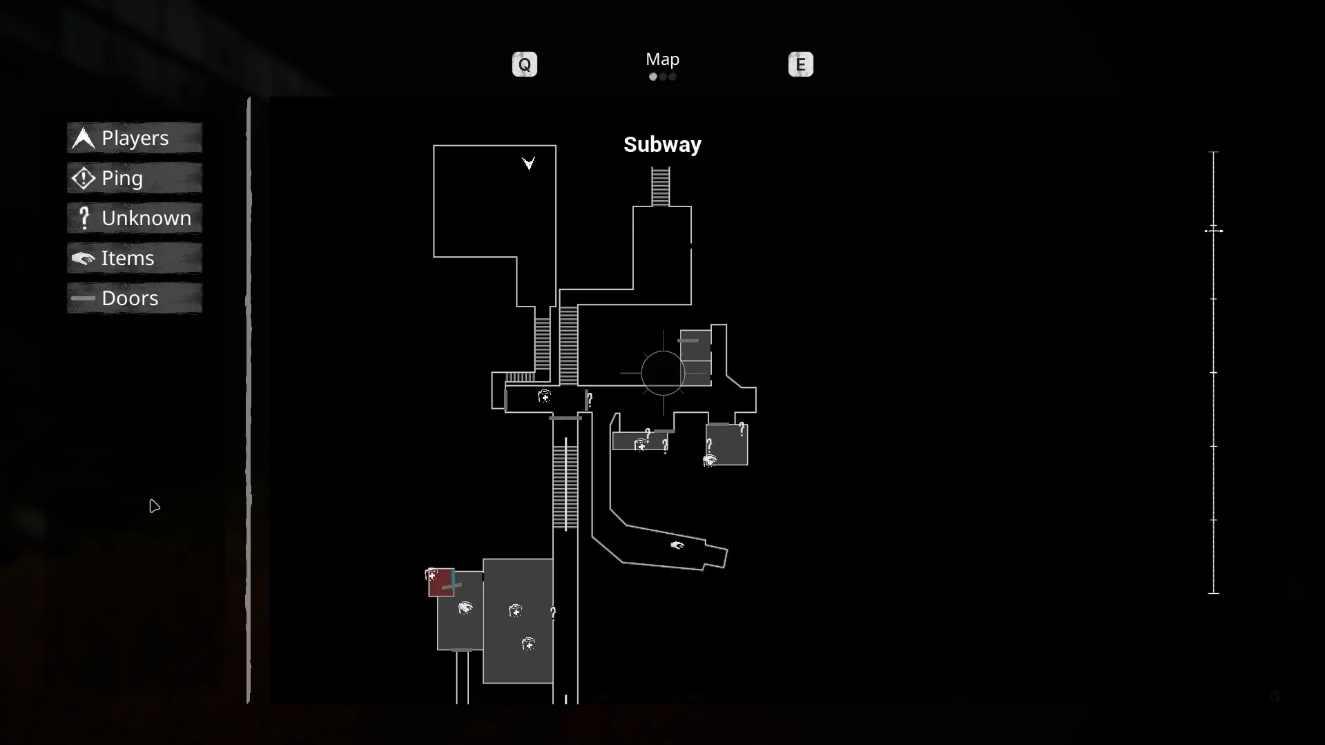 The in-game map of the Subway level